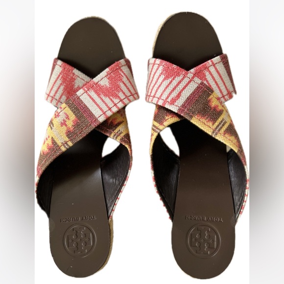 New Tory Burch Kristen Espadrille Wedge Canvas Sandals Size
9 - Picture 6 of 7